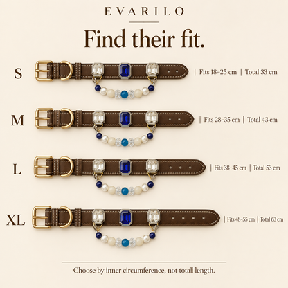 EVARILO Azure Beaded Pet Collar — size guide
