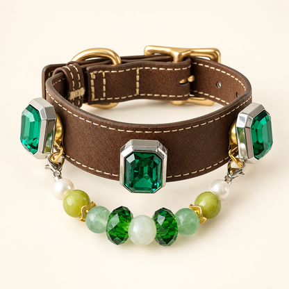 EVARILO Verdant Beaded Pet Collar — product view