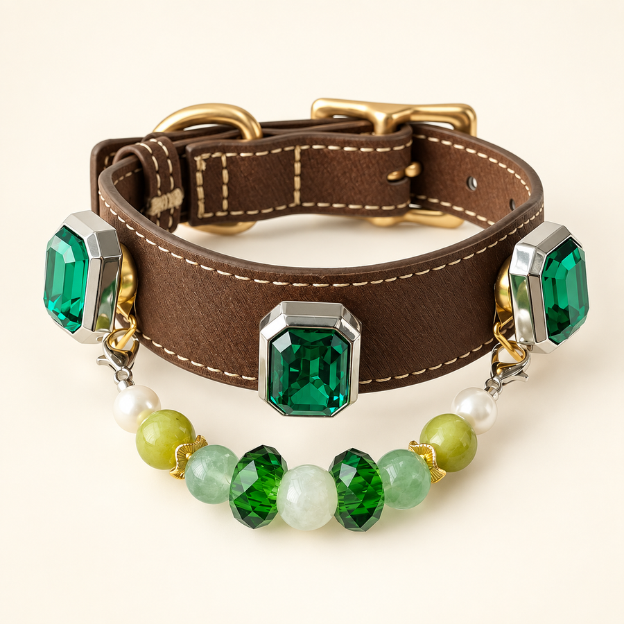 EVARILO Verdant Beaded Pet Collar — product view