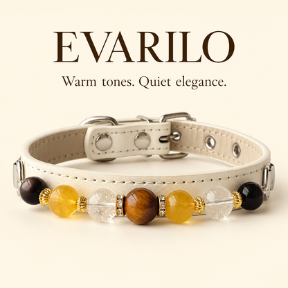 EVARILO Golden Hour Beaded Pet Collar — ornament design