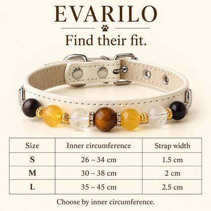 EVARILO Golden Hour Beaded Pet Collar — size guide