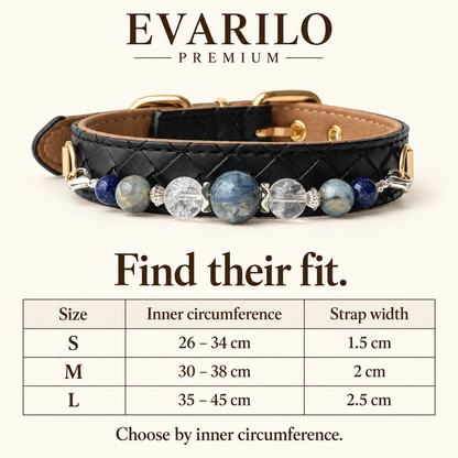 EVARILO Blue Mist Beaded Pet Collar — size guide