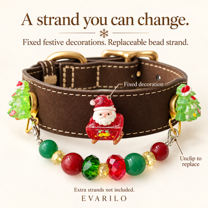 Fixed Christmas decorations and replaceable hanging bead strand