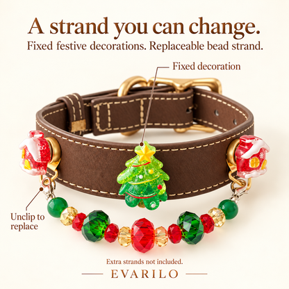 Fixed Christmas decorations and replaceable hanging bead strand